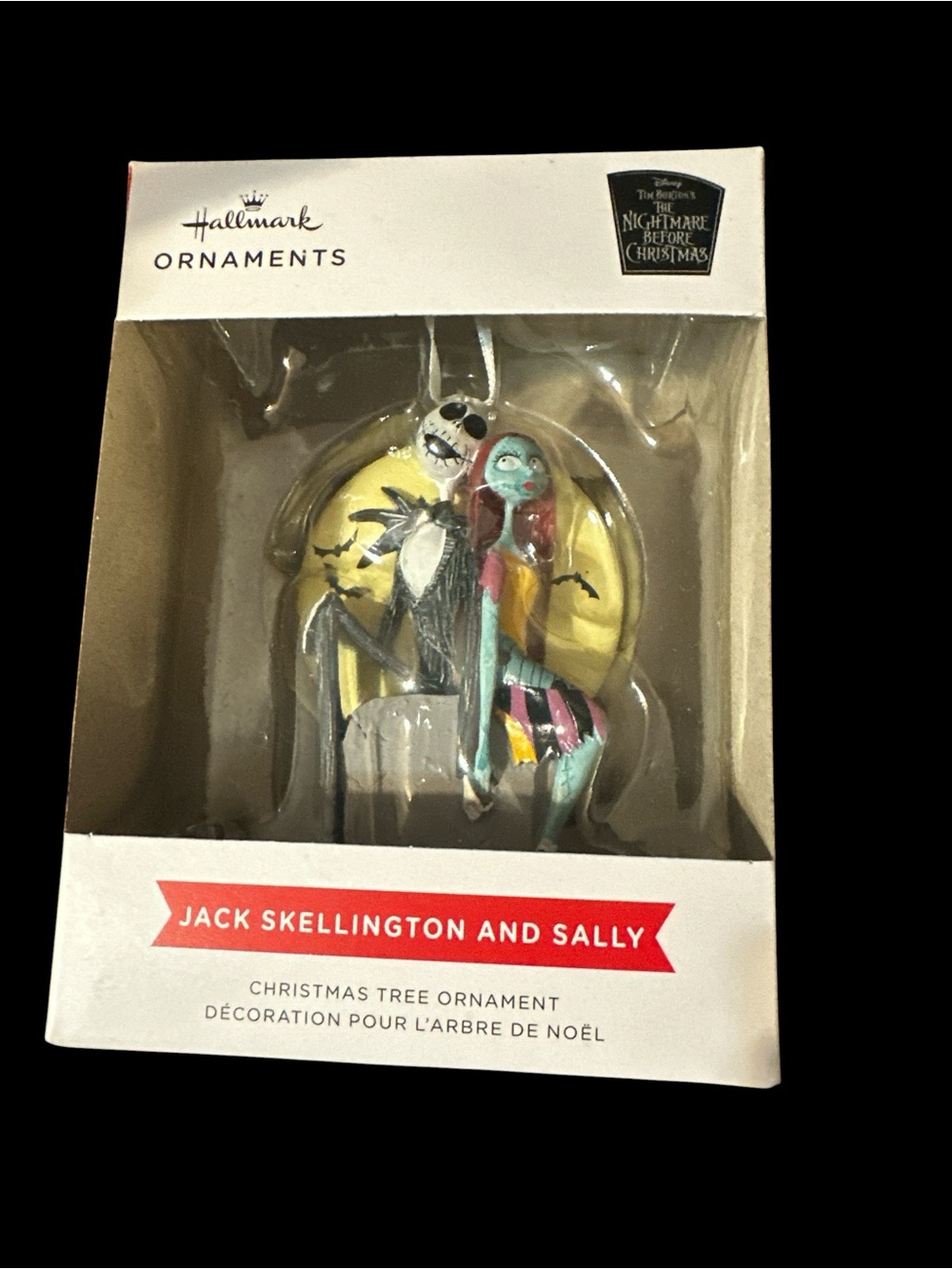 Hallmark Jack Skellington and Sally Ornament - Black, White, Blue, Yellow, Red